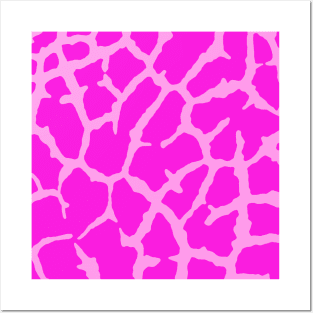 Pink Giraffe Print Posters and Art